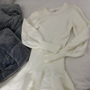 White sweater dress